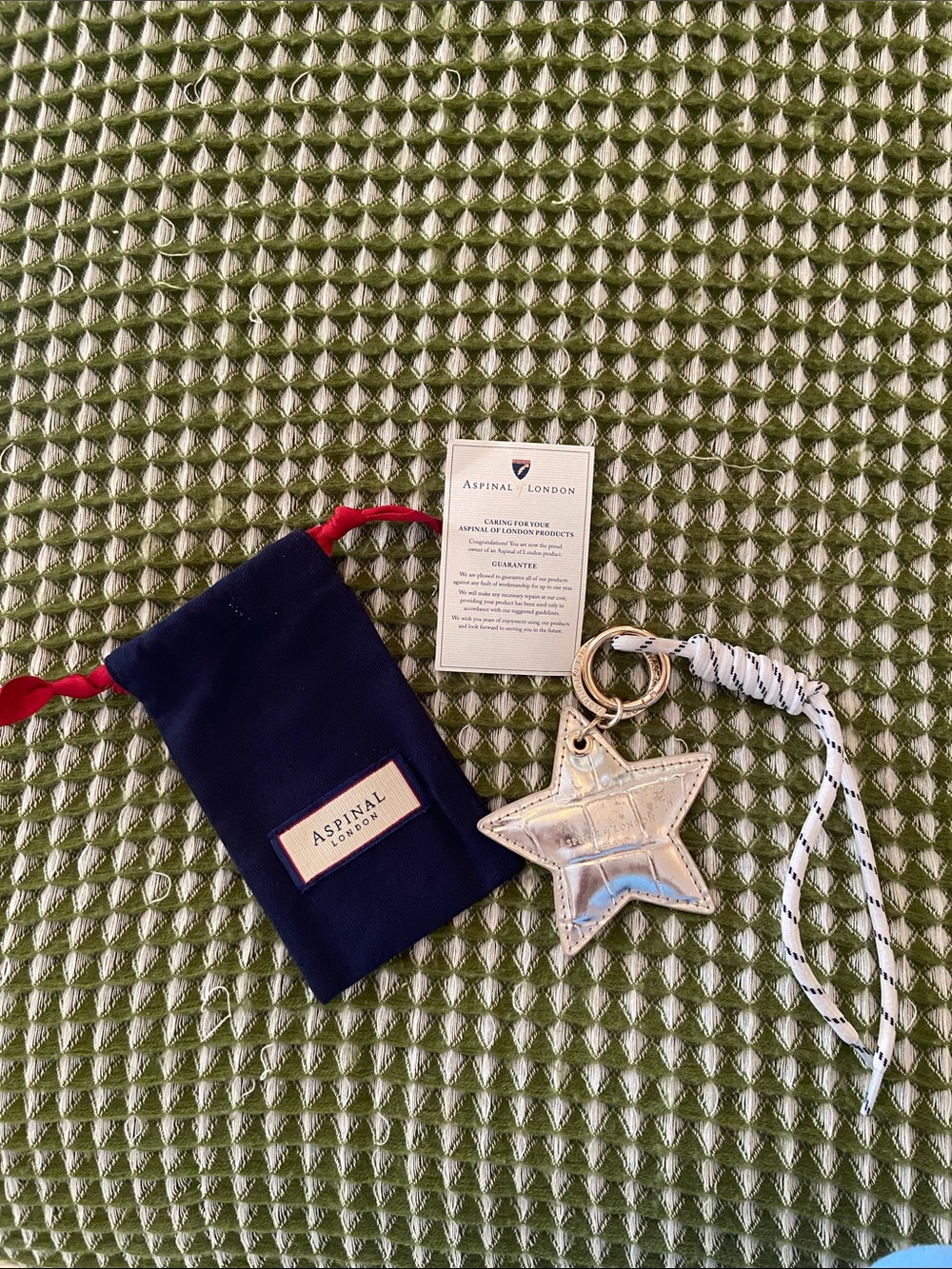 Aspinal of London Silver Star Key & Rope Strap - Women's Accessories